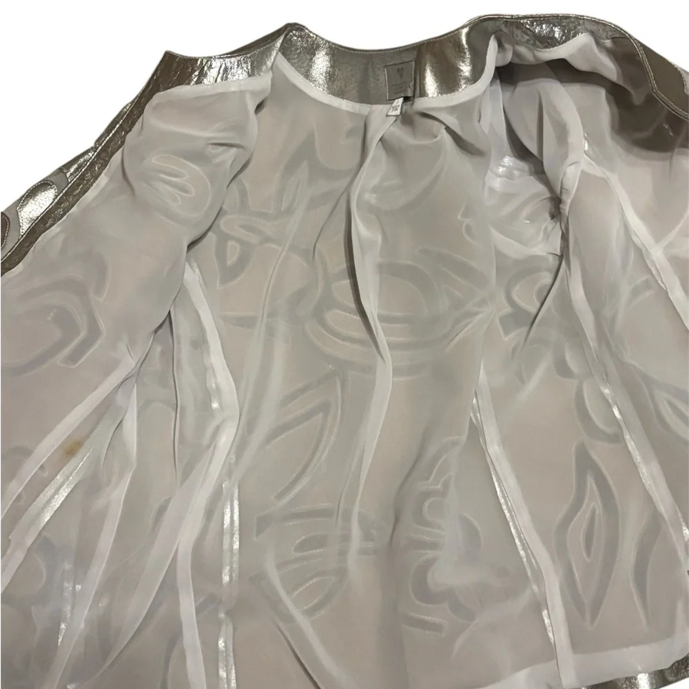 Chico's 25th Anniversary "Odile" Metallic Leather Jacket - Picture 5 of 5